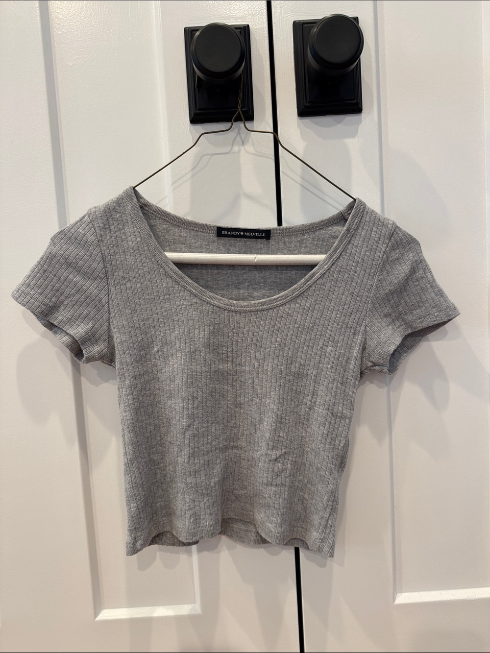 grey brandy melville crop top
